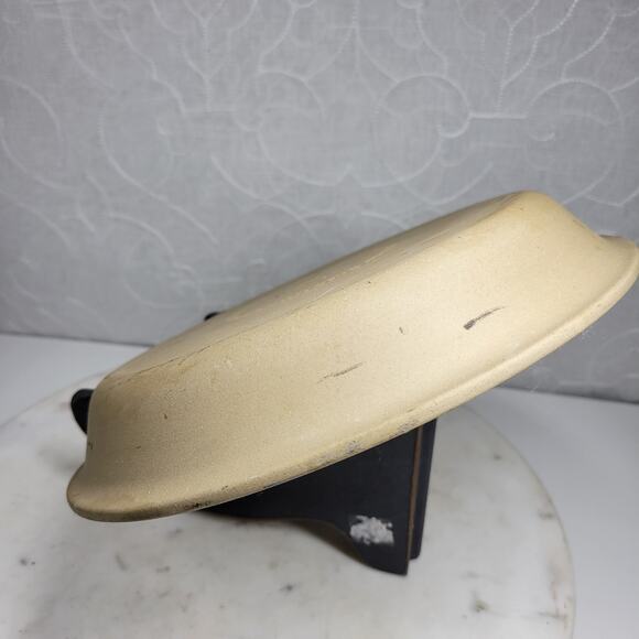 VTG Pampered Chef Stoneware Pie Plate 10" Cream Round Deep Baking Dish 1996 - Picture 5 of 11